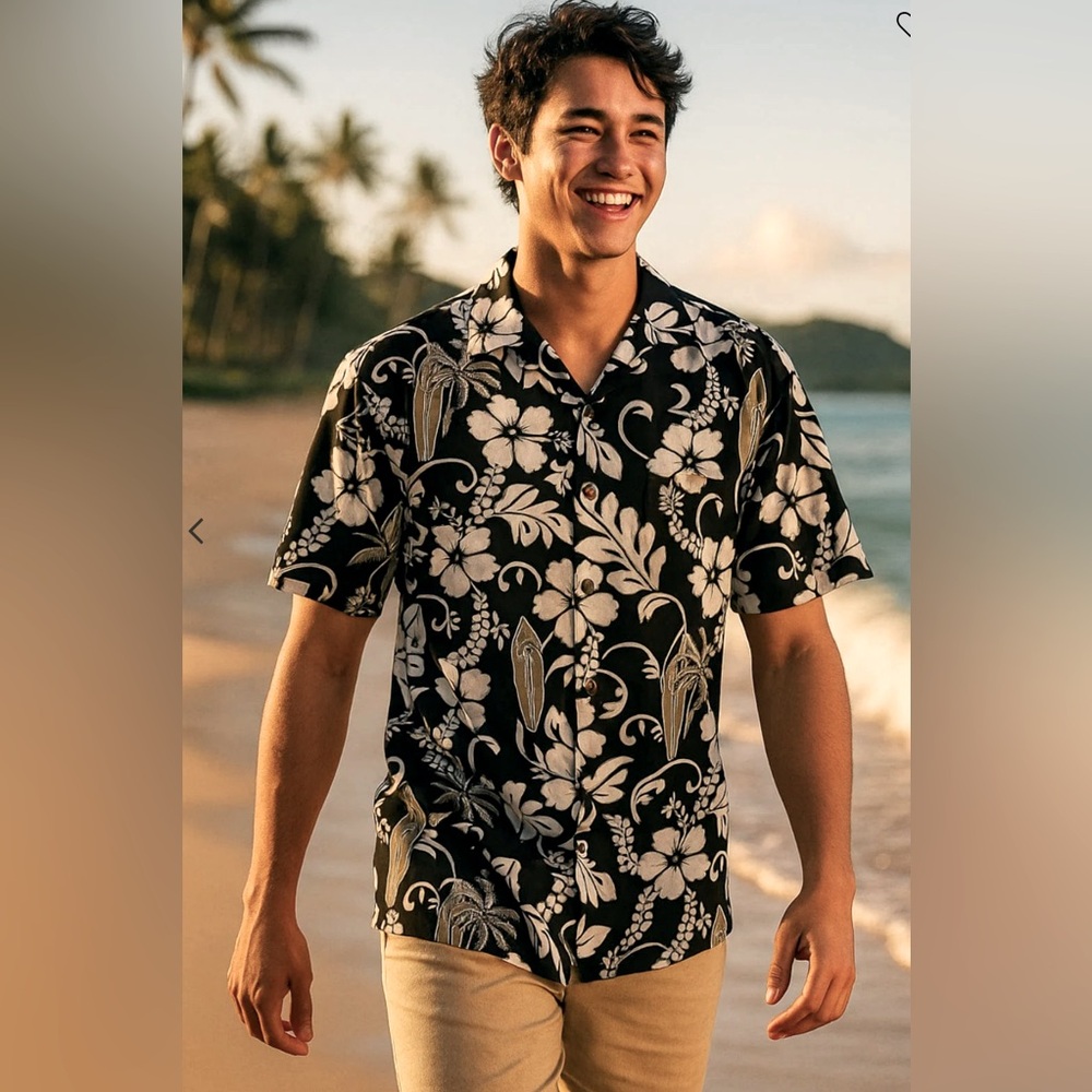 KY’s Floral Hawaiian Short Sleeve Shirt‎ made in Hawaii USA men’s size Medium
